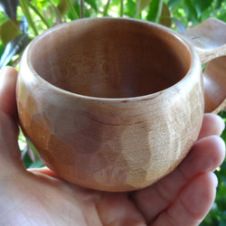 　カエデの一木彫りコーヒーカップ 1枚目の画像