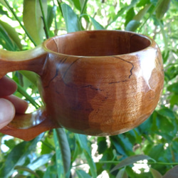 　　カエデの古木の一木彫りコーヒーカップ 2枚目の画像