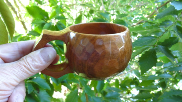 　真桜の一木彫りコーヒーカップ 5枚目の画像