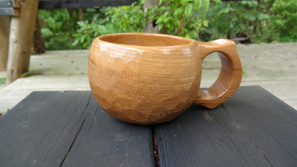　チシャの一木彫りコーヒーカップ 1枚目の画像