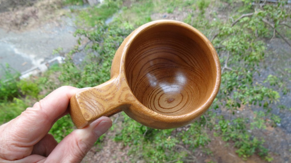 　チシャの一木彫りコーヒーカップ 4枚目の画像
