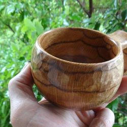 シラカシの一木彫りコーヒーカップ 3枚目の画像