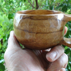 シラカシの一木彫りコーヒーカップ 4枚目の画像