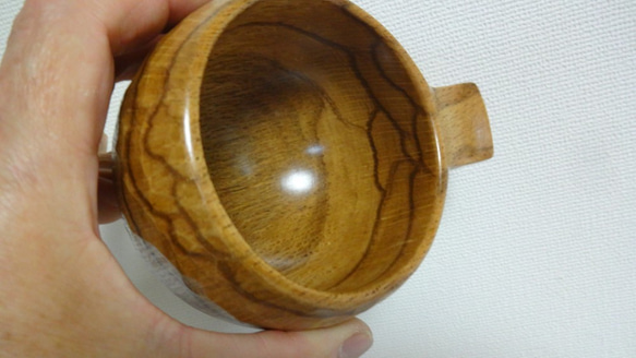 シラカシの一木彫りコーヒーカップ 7枚目の画像