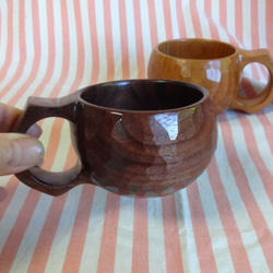 ♡♥　日本のクルミと洋クルミの一木彫りペアコーヒーカップ 9枚目の画像