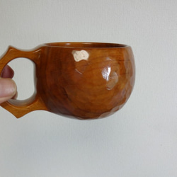 　　桜の一木彫りコーヒーカップ 2枚目の画像