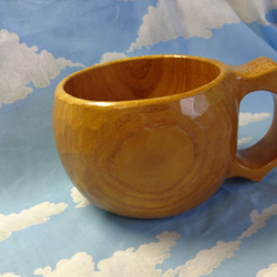 大ぶりな桑の一木彫りコーヒーカップ。 6枚目の画像