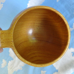 大ぶりな桑の一木彫りコーヒーカップ。 7枚目の画像