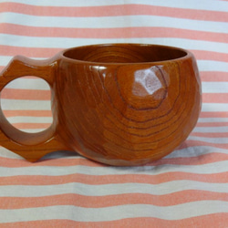 櫸木雕刻咖啡杯 第4張的照片