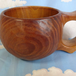 　桑の一木彫りコーヒーカップ　 3枚目の画像