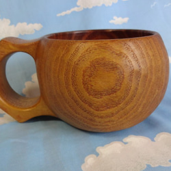 　桑の一木彫りコーヒーカップ　 4枚目の画像