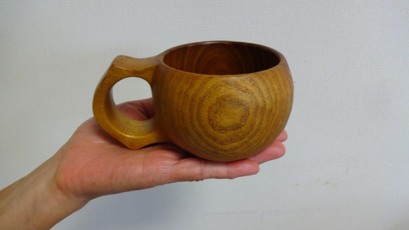 　桑の一木彫りコーヒーカップ　 8枚目の画像