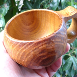 　桑の一木彫りコーヒーカップ　 9枚目の画像