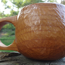 銘木ケヤキで作った一木彫りコーヒーカップ。 3枚目の画像
