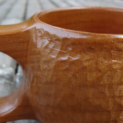 銘木ケヤキで作った一木彫りコーヒーカップ。 6枚目の画像