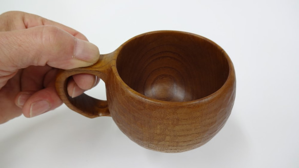 桑の木の一木彫りコーヒーカップ 4枚目の画像