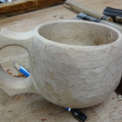 えまぱぱ様専用作品：古木の桜で作った一木彫りコーヒーカップ。 1枚目の画像