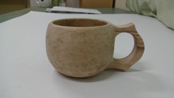 えまぱぱ様専用作品：古木の桜で作った一木彫りコーヒーカップ。 2枚目の画像