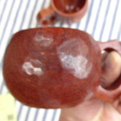 moto様受注作品　赤茶っぽい花梨のペア一木彫りコーヒーカップ 7枚目の画像