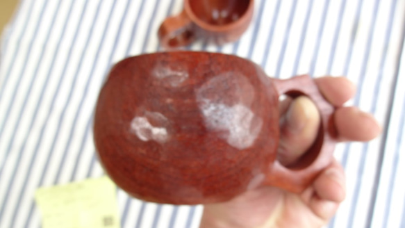 moto様受注作品　赤茶っぽい花梨のペア一木彫りコーヒーカップ 7枚目の画像