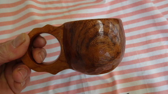 　　　ケヤキの一木彫りコーヒーカップ 3枚目の画像