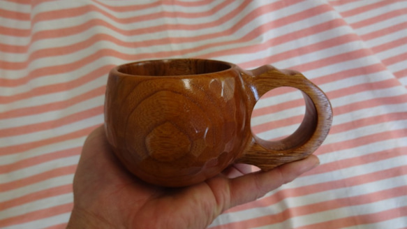 　　　ケヤキの一木彫りコーヒーカップ 4枚目の画像