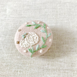 花刺繍ブローチ(ピンク) 1枚目の画像