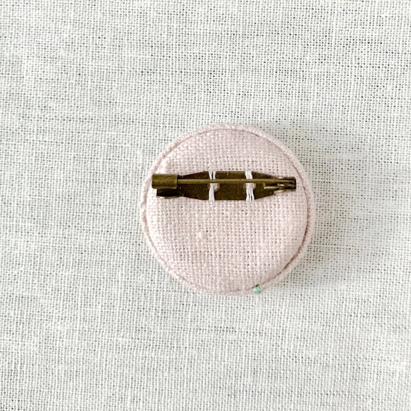 花刺繍ブローチ(ピンク) 3枚目の画像