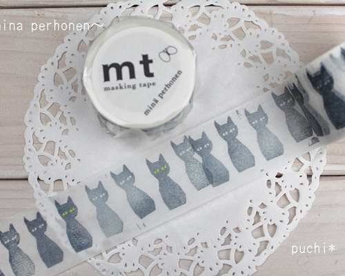 ミナペルホネン  マスキングテープ　kuro-neko 0_f7bae8defa09393977af31bb0b69