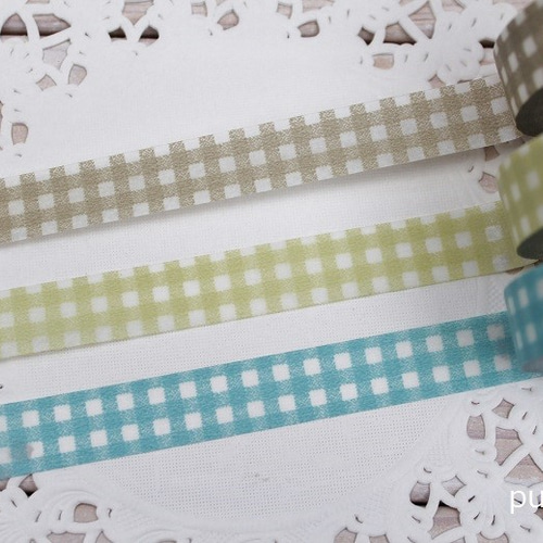 廃盤・倉敷意匠 13mm ギンガムチェック 3本セット マスキングテープ