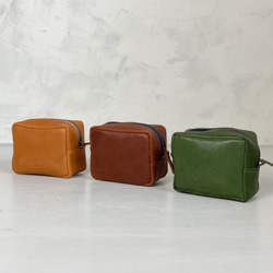 コロンとした♪しかくい本革ポーチ（大）【受注製作】 ポーチ nu