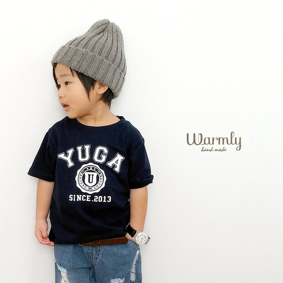 名前入り☆アメカジTシャツ〔ネイビー〕 子供服 Warmly 通販｜Creema 