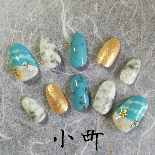 ゆう出品プリネイル 夏プチプラネイルも終わりに近づいてるのね～(T△T) ネイル