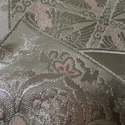 帯リメイク トートバック  ピンク 銀糸 可愛い 5枚目の画像