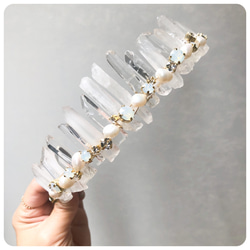 美品 ♡ メデルジュエリー 水晶 ブレスレット 水晶ティアラヘッドドレスブライダル海外発送可 ブライダル