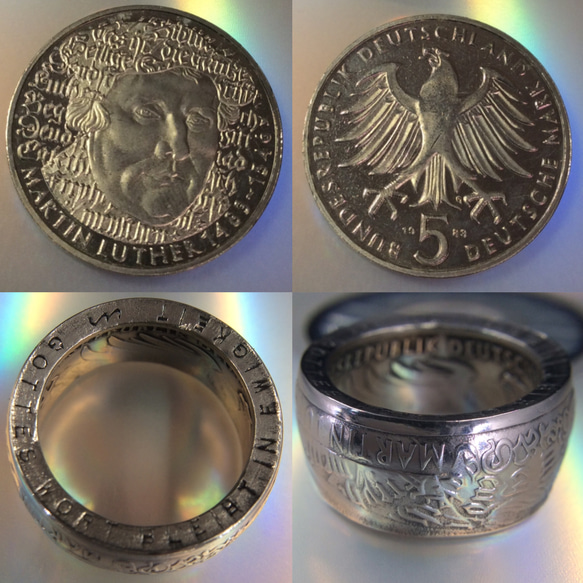 ドイツ5マルク記念硬貨コインリング14号現品即納 4枚目の画像