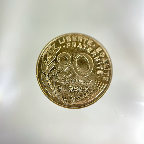 フランス20センティーム銅貨オープンハートネックレス現品即納 9枚目の画像
