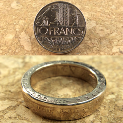 フランス10フラン銅貨コインリング19号現品即納 4枚目の画像