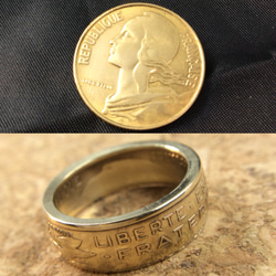 20センティーム銅貨コインリング11号現品即納 4枚目の画像