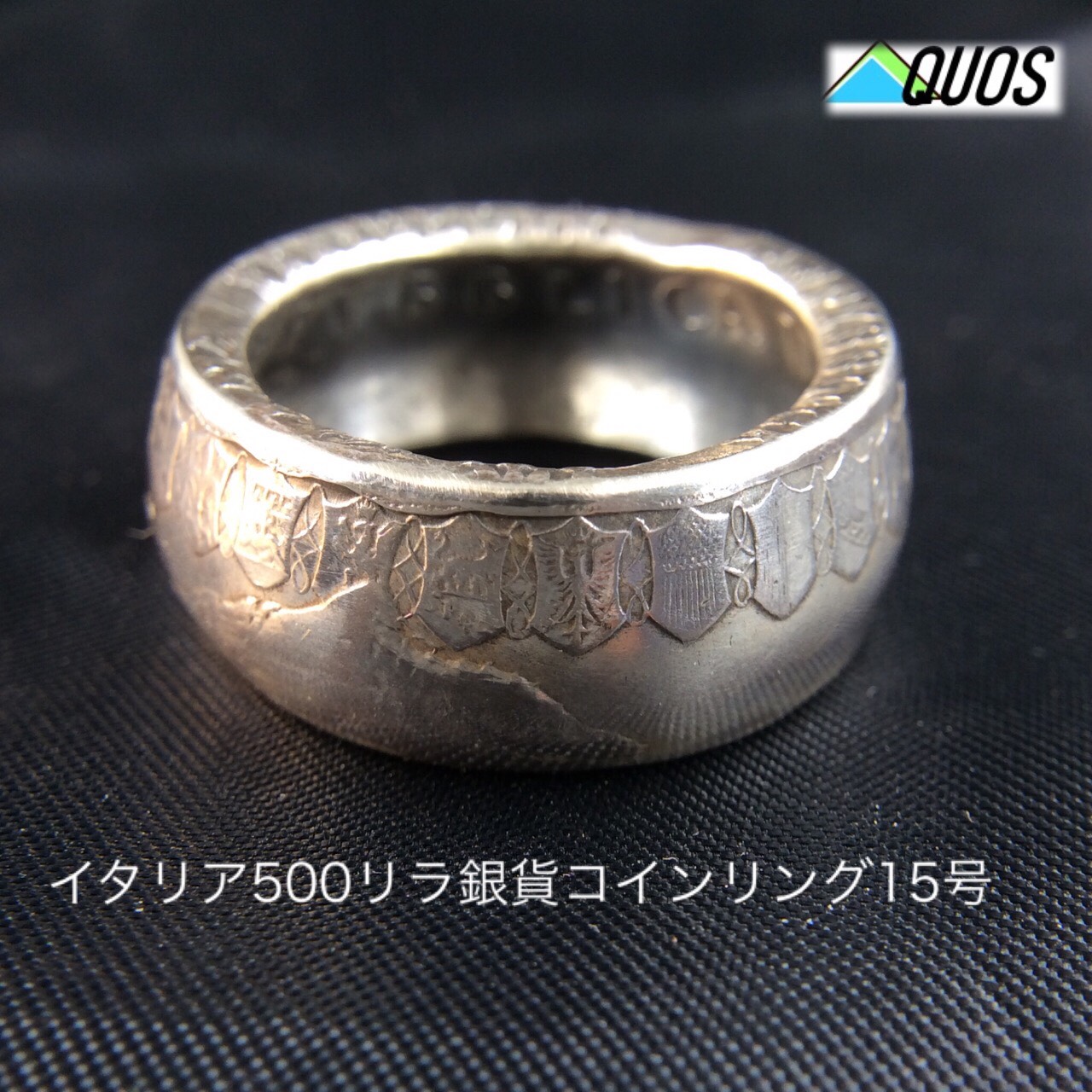 イタリア500リラ銀貨コインリング15号現品即納 指輪・リング アクオス 通販 5936165｜Creema(クリーマ)