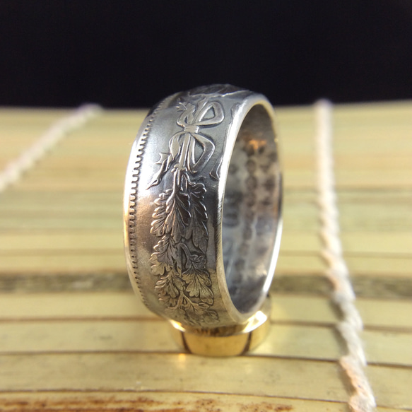戒指由日本老银币制成(纯银80％)１４号尺寸 第2張的照片