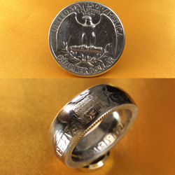 アメリカクオーターダラー銀貨コインリング12号現品即納 4枚目の画像