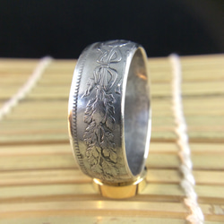 戒指由日本老银币制成(纯银80％)２５号尺寸 第2張的照片