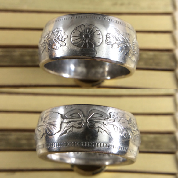 戒指由日本老银币制成(纯银80％)１２号尺寸 第3張的照片