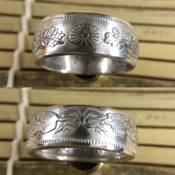 戒指由日本老银币制成(纯银80％)２２号尺寸 第3張的照片