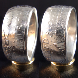 アメリカハーフダラー特年銀貨コインリング18号現品即納 2枚目の画像