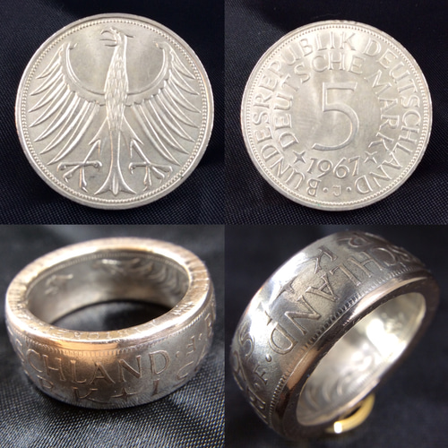 メル様のルーム] ドイツ リング 5ライヒスマルク 銀貨 指輪 メル様の