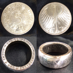 ドイツ5マルク銀貨コインリング17号現品即納 4枚目の画像
