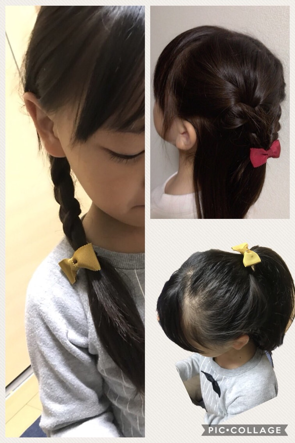 【送料無料】シンプルリボンのヘアゴム 3枚目の画像