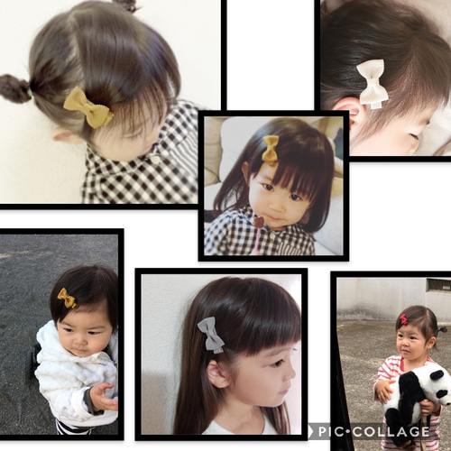 2つ選べる！】シンプルリボンの ベビーヘアクリップ ベビーヘアピン